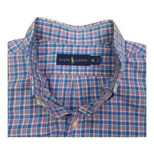 Ralph Lauren Mens XL Multicolor Plaid Button-Down Shirt 100% Cotton Classic Fit
